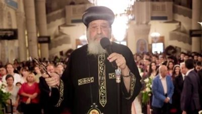 وصول البابا تواضروس الثانى إلى الإسكندرية لترؤس صلاة العشية