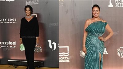 منى زكي بفستان أسود ونيرمين الفقي تختار الأخضر في حفل مهرجان القاهرة للدراما