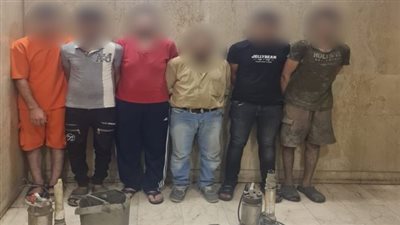 ضبط 6 ينقبون عن الآثار في حلوان، وكشف ملابسات سرقة مبلغ مالي من داخل محل بالقليوبية 
