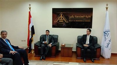 القائم بعمل رئيس جامعة بنها يستقبل وزير الشباب والرياضة