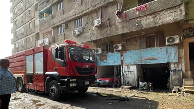  حريق بجوار الحماية المدنية في الدقي (فيديو وصور)