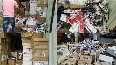 ضبط سيارة علي الطريق الصحراوي الشرقي محملة 43441 علبة سجائر