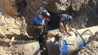 انتهاء أعمال إحلال وتجديد خط المياه الرئيسي بشارع الجيش في المنصورة