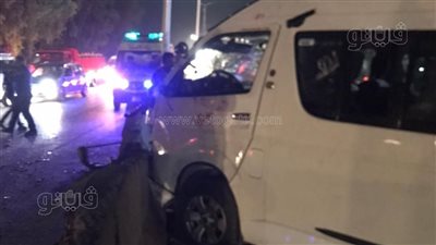 إصابة 17 شخصا في حادث انقلاب سيارة ميكروباص بطريق مصر أسيوط _ بالجيزة