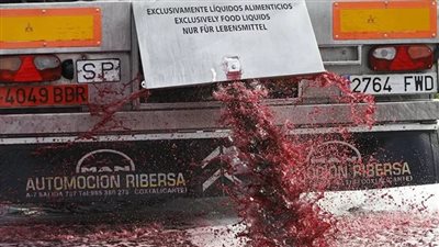 نهر من الخمر يغمر أزقة قرية برتغالية (فيديو)