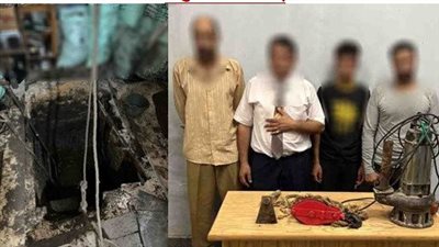 ضبط 4 أشخاص للتنقيب عن الآثار فى المطرية 