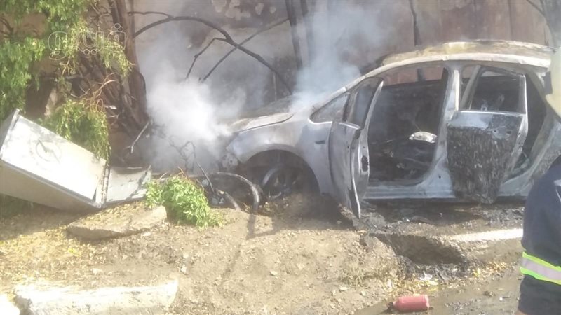اشتعال النيران بالسيارة،