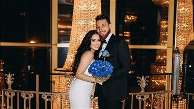 صور جديدة من حفل زفاف محمود حجازي ورنا زروق في أمريكا