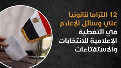 12 التزاما قانونيا علي وسائل الإعلام في التغطية الإعلامية للانتخابات والاستفتاءات (إنفوجراف)