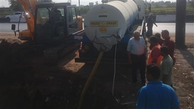 إصلاح ماسورة مياه رئيسية ببردين في الشرقية 