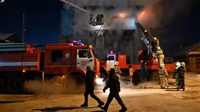 اشتعال نيران في خزان وقود بمدينة سوتشي الروسية