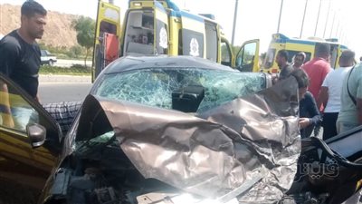 أول قرار في إصابة 8 أشخاص بتصادم سيارتين بالطريق الأوسطي بمدينتي