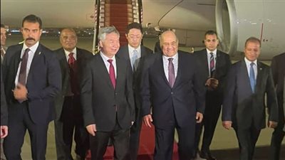 رئيس الشيوخ يستقبل وفد الحزب الشيوعي الصيني بمطار القاهرة