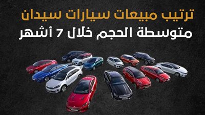 ترتيب مبيعات سيارات سيدان متوسطة الحجم خلال 7 أشهر (إنفوجراف)