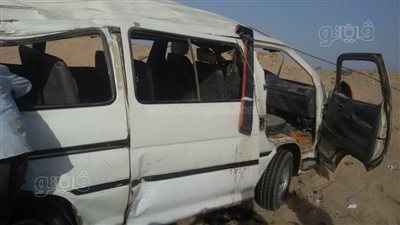 إصابة 8 أشخاص في انقلاب ميكروباص بالصحراوي الشرقي ببني سويف