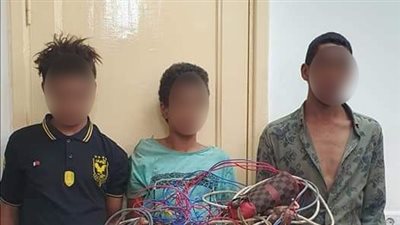 القبض على عصابة سرقة الكابلات والأسلاك الكهربائية بالجيزة (صور)