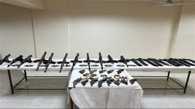 الأمن العام يضبط 63 قطعة سلاح ناري و20 قضية مخدرات في أسيوط وأسوان ودمياط 