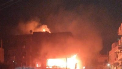 إخماد حريق شب في منزل مكون من 4 طوابق بشبين القناطر 