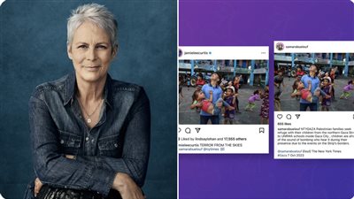 صورة لأطفال فلسطين، ممثلة أمريكية تدعم إسرائيل بالسرقة والتزييف