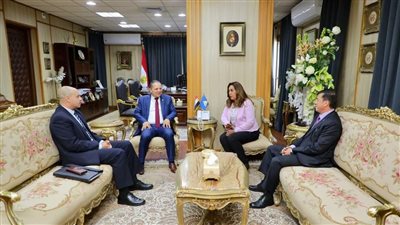 محافظ دمياط تستقبل رئيس الجامعة ومستشار المدير التنفيذي للأكاديمية الوطنية للتدريب 