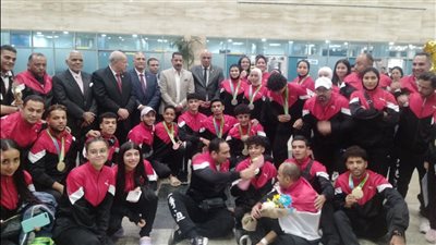 وزارة الرياضة تستقبل منتخب الكاراتيه بعد الفوز ببطولة العالم بأوزباكستان