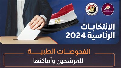 الانتخابات الرئاسية 2024، الفحوصات الطبية للمرشحين وأماكنها (إنفوجراف)