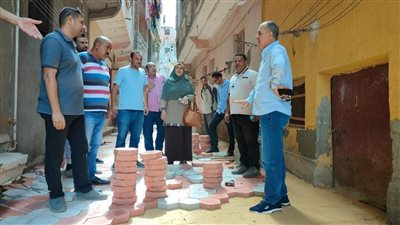 تركيب إنترلوك بشوارع ساشون بمركز المحمودية بالبحيرة بتكلفة 973 ألف جنيه (صور)