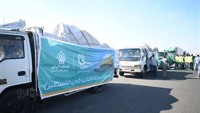 التحالف الوطنى للعمل الأهلى يرسل قافلة مساعدات لفلسطين (صور)