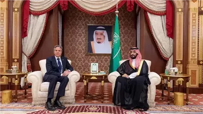 وزير الخارجية الأمريكي يلتقي ولي العهد السعودي لبحث العدوان الإسرائيلى على غزة 