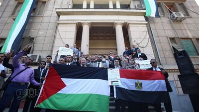 تزايد أعضاء المحامين المشاركين في الوقفة التضامنية مع فلسطين (صور)