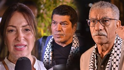 عمرو عبد الجليل وباسم سمرة ونيرمين الفقي يدعمون الشعب الفلسطيني بنقابة الممثلين (فيديو وصور) 