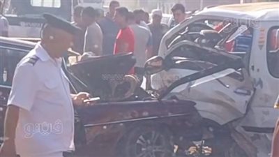 إصابة شخصين فى حادث تصادم بطريق زفتى - السنطة (صور)