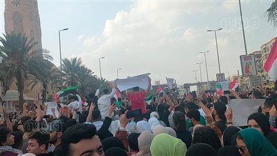 وقفة في ميدان الحصري بأكتوبر للتضامن مع الشعب الفلسطيني (فيديو وصور) 