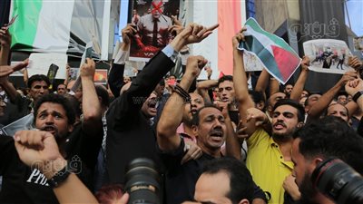 حرق العلمين الأمريكي والإسرائيلي على سلالم نقابة الصحفيين ( صور) 