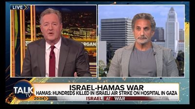 بيرس مورجان يعترف بتأثير باسم يوسف القوي ويدعوه للظهور معه مجددا