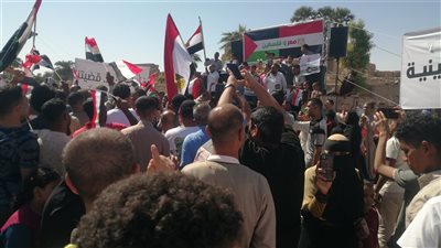 اهتف قول الله أكبر أمريكا الشيطان الأكبر، احتشاد أهالي الأقصر للتضامن مع الشعب الفلسطيني (فيديو)