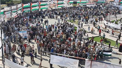 تظاهر المئات في ميدان الاستاد بدمنهور تضامنا مع فلسطين (صور)