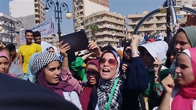 المشاركة النسائية تتجلى في مسيرات دعم القضية الفلسطينية بالبحيرة (فيديو)
