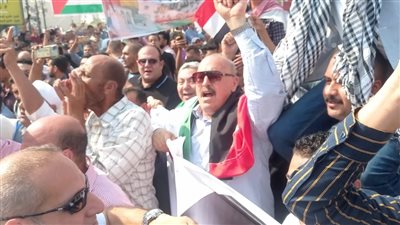 الآلاف يحتشدون في دمنهور لدعم صمود الشعب الفلسطيني