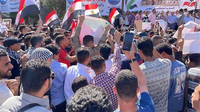 واحد اتنين الجيش العربي فين، ارتفاع هتافات المتظاهرين دعما لفلسطين بميادين أسيوط (فيديو) 