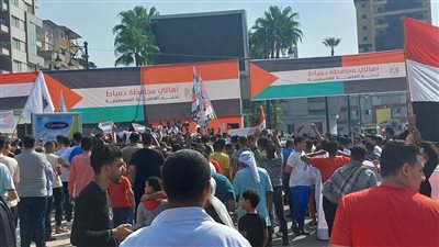 مسيرات حاشدة من أهالي دمياط لدعم أهالي غزة ضد العدوان الاسرائيلي (صور)