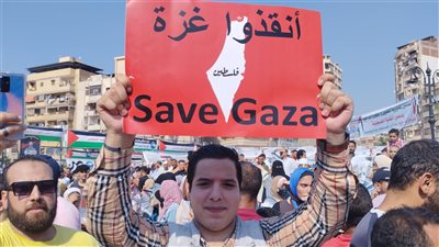 أنقذوا غزة، هتافات ولافتات بشوارع البحيرة دعمًا للقضية الفلسطينية (فيديو وصور)