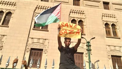  مظاهرات دعم الأقصى بالأزهر، حضور مشرف للمرأة وهتافات ضد إقحام سيناء في الصراع