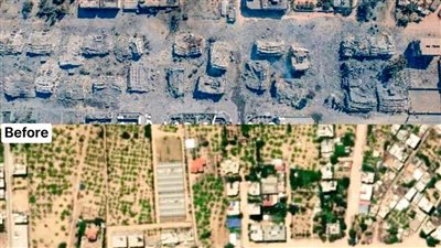 صور جوية ترصد أبراج الزهراء في غزة قبل وبعد العدوان الإسرائيلي