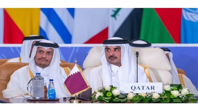 أمير قطر خلال مشاركتة