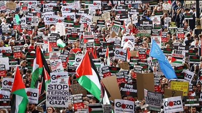 بعد لندن، تظاهرات حاشدة في العاصمة الإسبانية مدريد ضد العدوان الإسرائيلي على غزة ( فيديو)