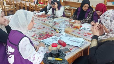 الحرق على الخشب، ورشة عمل تدريبية بمركز شباب كفر الصلاحات في الدقهلية