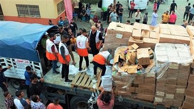 توزيع 16 ألف كرتونة غذائية بغزة من الهلال الأحمر المصري