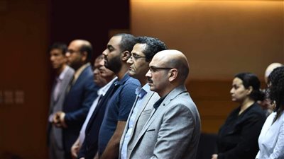 عزف النشيد الوطني المصري والفلسطيني في حفل تأبين شهداء الصحافة بغزة (صور)