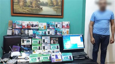 ضبط محطة بث تلفزيوني بدون ترخيص ومحل لبيع مستلزمات فك الشفرات بالمرج 